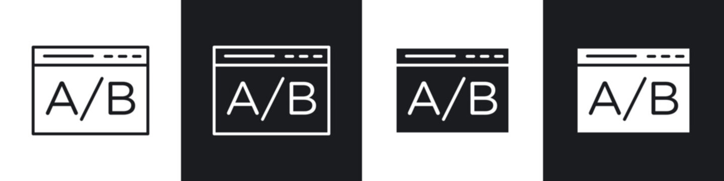 A B test icons vector graphics for web designs