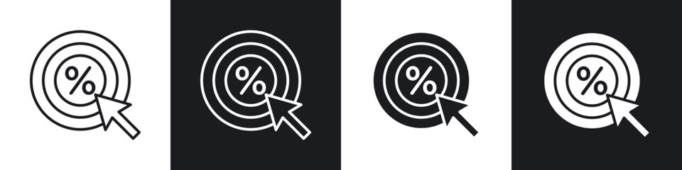 Poster - Click through rate icons in solid and stroke graphics