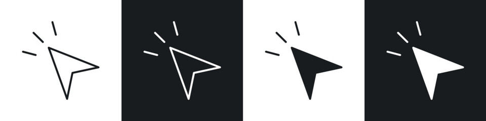 Poster - Click icons in solid and stroke graphics