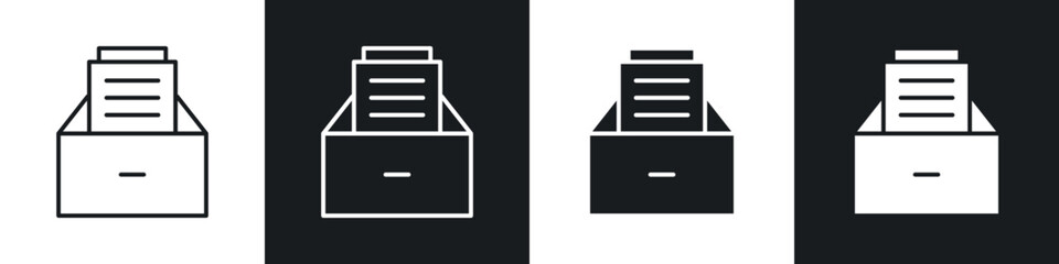 Poster - Archive icons in solid and stroke graphics