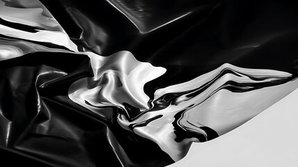 Poster - Monochromatic fluid design dynamic abstract artwork