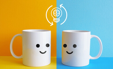 Poster - Sharing ideas, innovation and invention as business brainstorming and teamwork concept