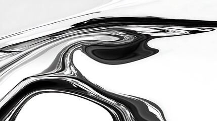 Poster - Abstract monochrome fluid dynamic design art