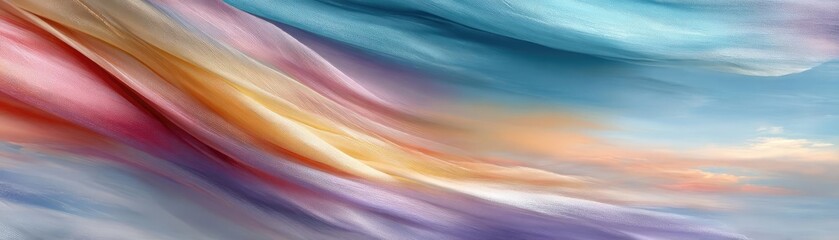 Poster - Mental clarity on self recovery and peace balance concept. Abstract colorful waves create a serene and vibrant atmosphere.