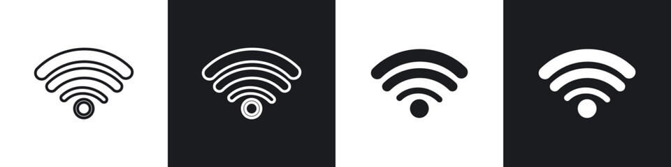 Poster - Wifi icons in flat and thin stroke style