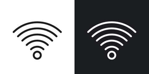 Poster - Wifi Signal icons in flat and thin stroke style