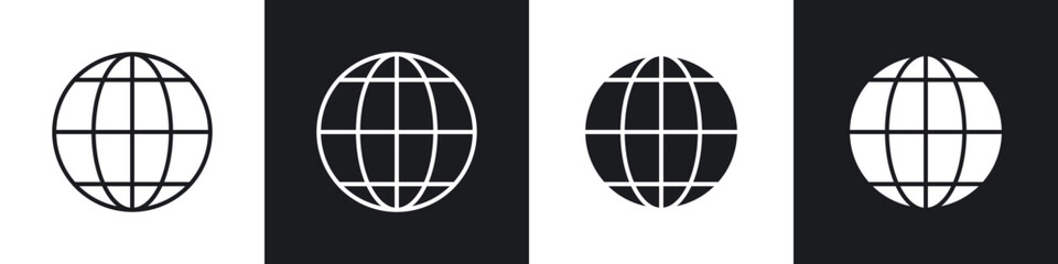 Poster - Website icons in flat and thin stroke style