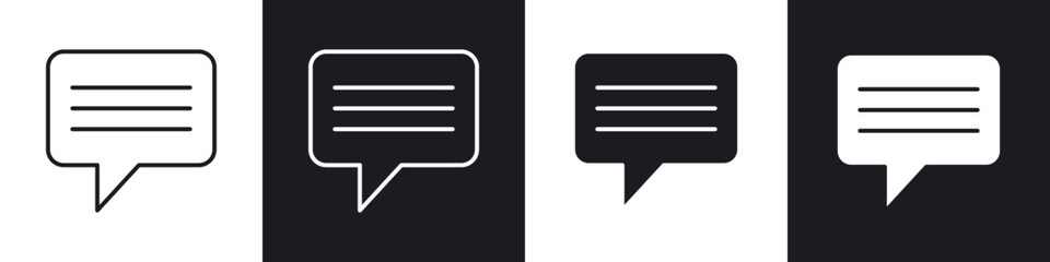 Poster - Text icons in flat and thin stroke style