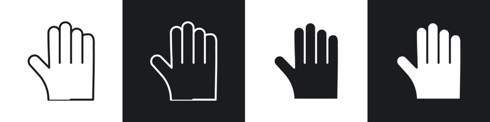 Aufkleber - Stop icons in flat and thin stroke style