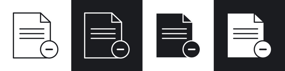 Aufkleber - Remove file icons in flat and thin stroke style