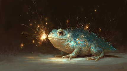 Poster - Sparkling frog illustration
