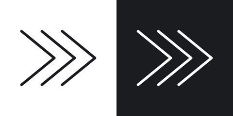 Poster - Next arrow icons in flat and thin stroke style