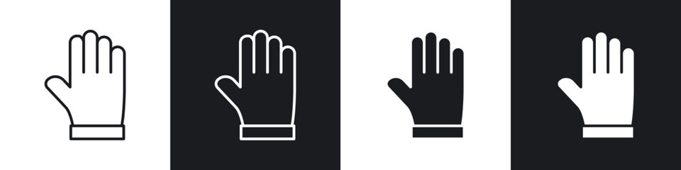 Poster - Hand icons in flat and thin stroke style