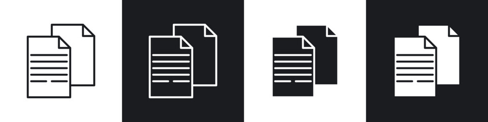 Fototapete - Duplicate icons in flat and thin stroke style