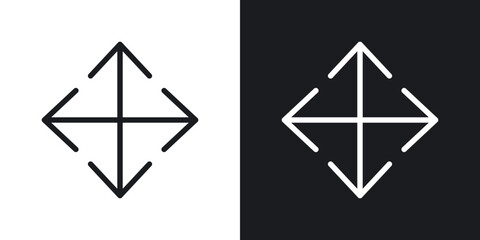 Poster - Drag icons in flat and thin stroke style