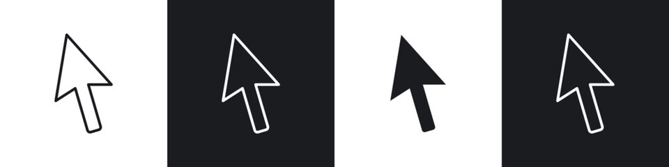 Poster - Cursor arrow icons in flat and thin stroke style