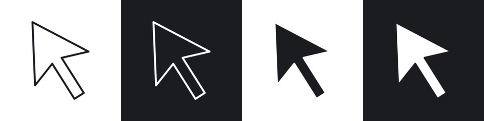 Poster - Cursor icons in flat and thin stroke style