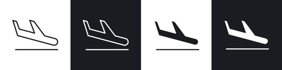Poster - Arrival icons in flat and thin stroke style