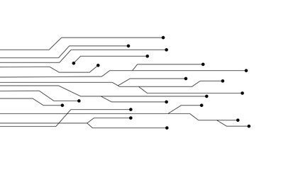 Wall Mural - abstract circuit board design: lines, nodes, connections, technology, innovation