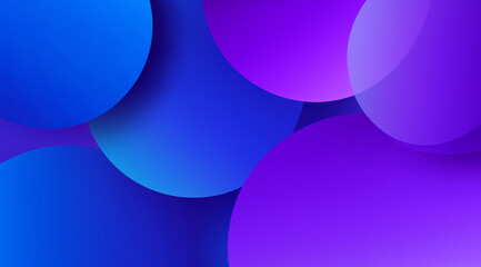 Wall Mural - Blue and purple gradient background with rounded shapes
