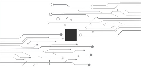 Wall Mural - white circuit motherboard with blank cpu in the middle concept