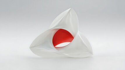 Poster - Abstract white shape with red core