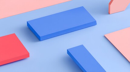 Poster - Abstract geometric shapes on pastel background