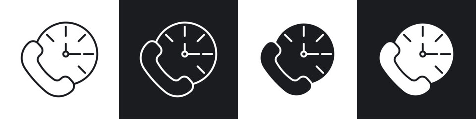 Poster - Call duration icon symbol collection on white background.