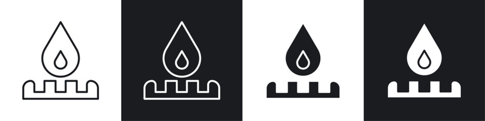 Poster - Fire burner icon symbol collection on white background.
