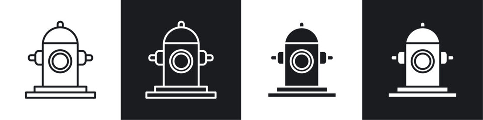 Poster - Fire hydrant icon symbol collection on white background.