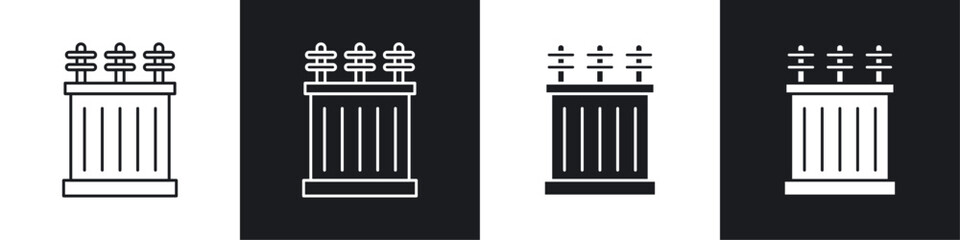Poster - Transformer icon symbol collection on white background.