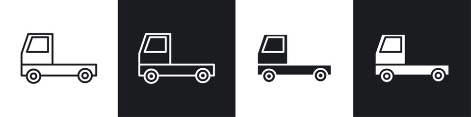 Poster - Truck container empty icon symbol collection on white background.