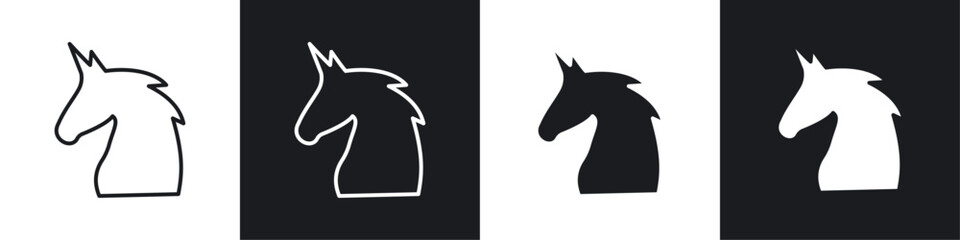 Poster - Horse icon symbol collection on white background.