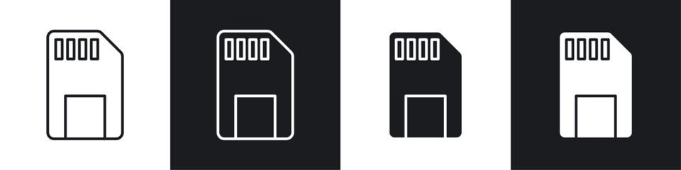 Poster - Sd card icon symbol collection on white background.