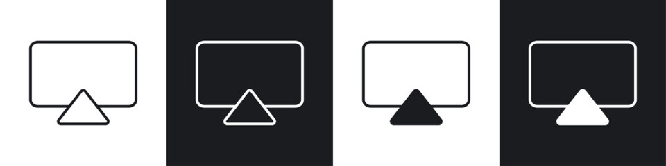 Fototapete - Airplay icon symbol collection on white background.