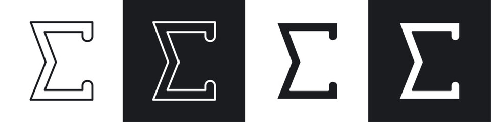 Fototapete - Sigma icon symbol collection on white background.