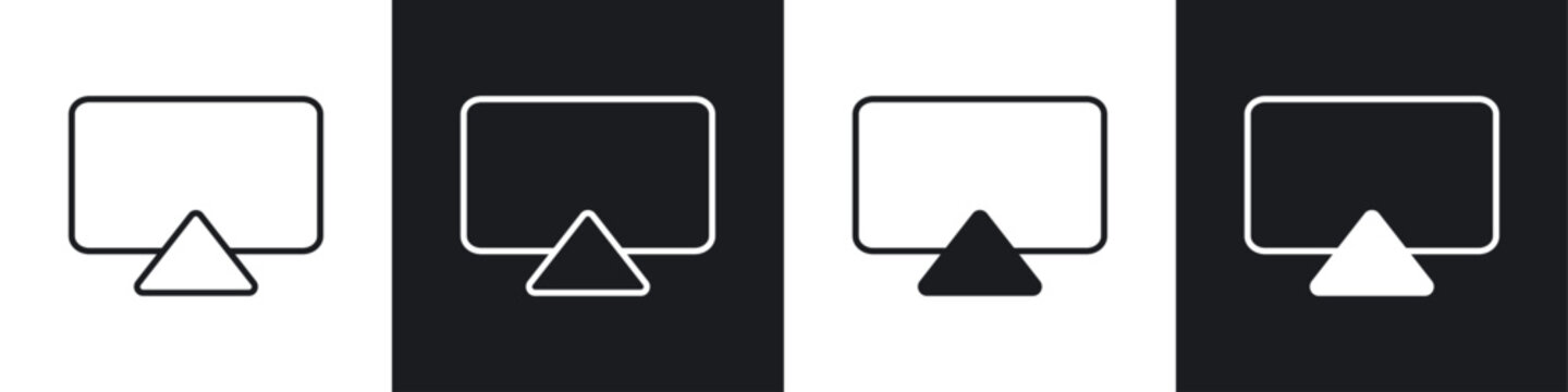 Airplay icon symbol collection on white background.