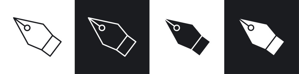 Fototapete - Pen nib icon symbol collection on white background.