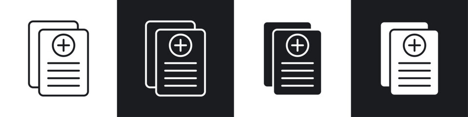 Poster - File medical icon symbol collection on white background.