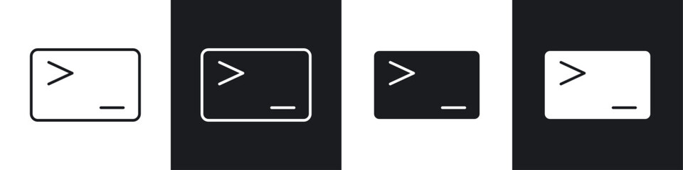 Fototapete - Terminal icon symbol collection on white background.