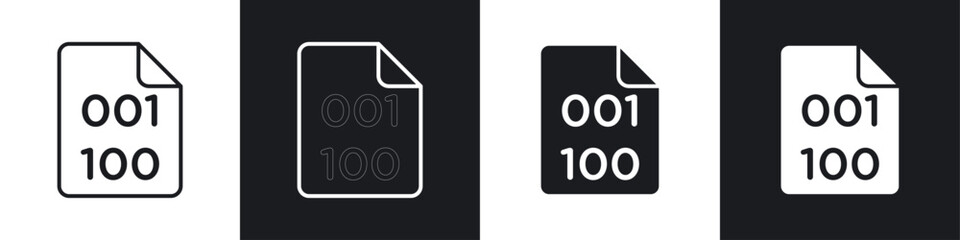 Fototapete - File Binary icon symbol collection on white background.