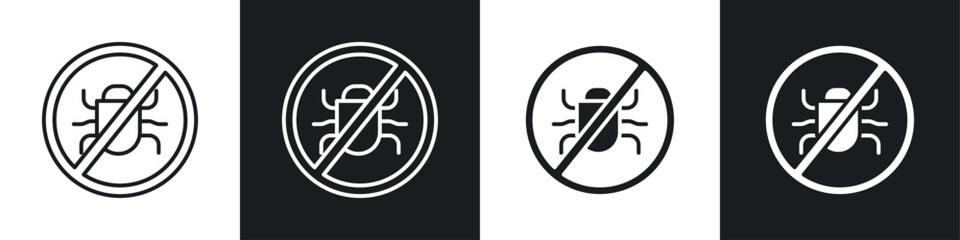 Poster - No Bug icon symbol collection on white background.