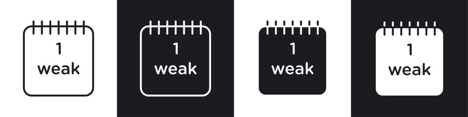Fototapete - Calendar week icon symbol collection on white background.