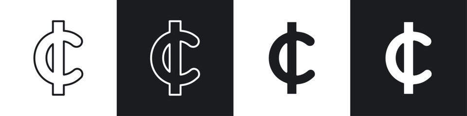 Fototapete - Cedi sign icon symbol collection on white background.