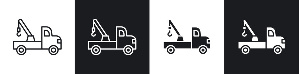 Poster - Tow truck icon symbol collection on white background.