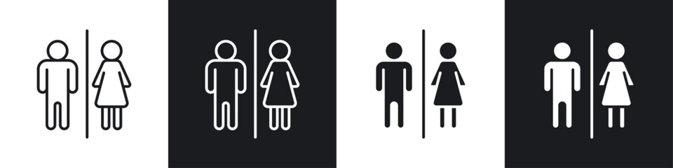 Poster - Restroom icon symbol collection on white background.