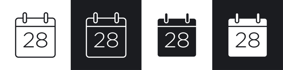 Fototapete - Calendar day icon symbol collection on white background.