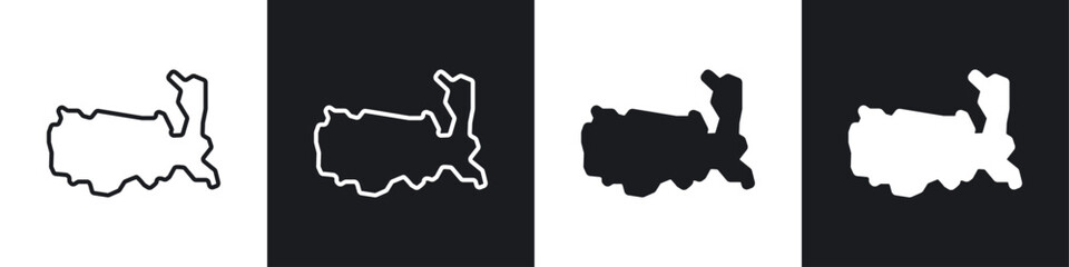 Fototapete - America map icon symbol collection on white background.