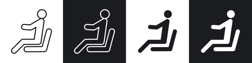 Fototapete - Person seat icon symbol collection on white background.