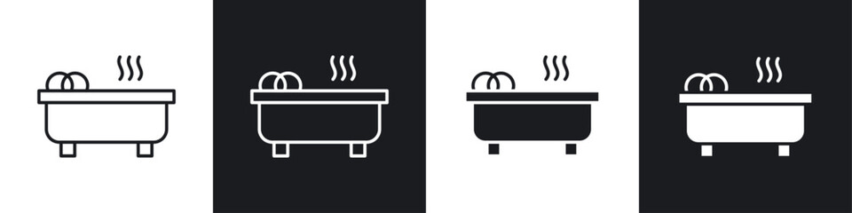 Poster - Hot tub icon symbol collection on white background.